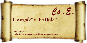 Csungán Enikő névjegykártya